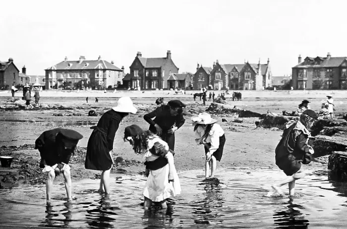 Framed Print : South Beach, Blackpool, Victorian period Framed Print : South Beach, Blackpool, Victorian period