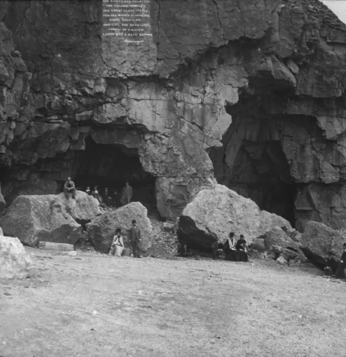 Framed Print : South Coast of England - People at Tilly Whim Caves Framed Print : South Coast of England - People at Tilly Whim Caves
