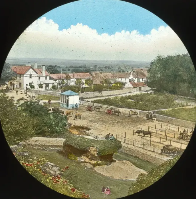 Framed Print : South Coast of England - Pevensey Village from Castle Framed Print : South Coast of England - Pevensey Village from Castle