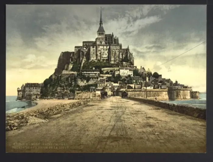 Framed Print : South front from the dike, Mont St. Michel, France Framed Print : South front from the dike, Mont St. Michel, France