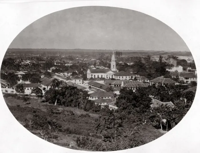 Framed Print : South East Asia - early view of Singapore French church Framed Print : South East Asia - early view of Singapore French church