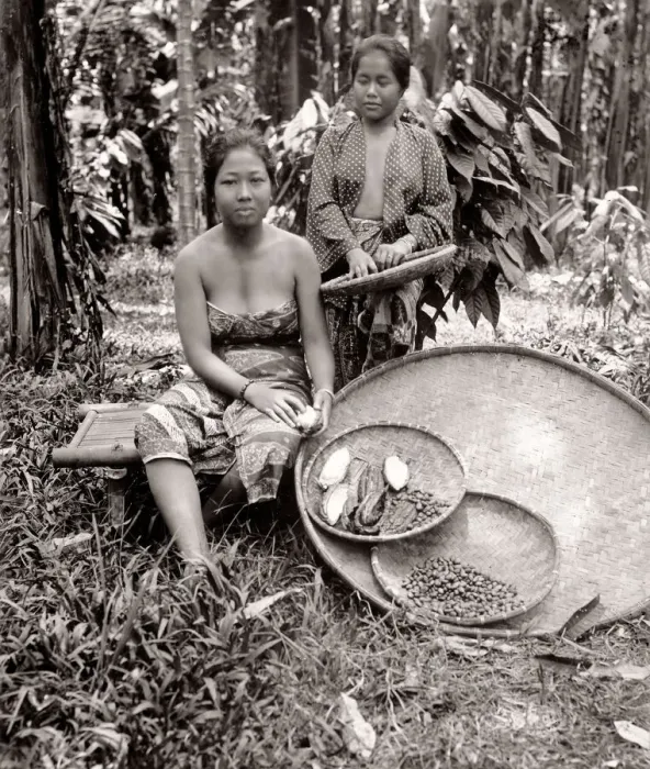Framed Print : South East Asia - women with baskets of crop of fruit Framed Print : South East Asia - women with baskets of crop of fruit