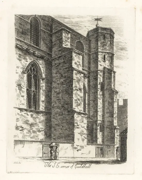 Framed Print : The south-east corner of Guildhall, London, 1807 Framed Print : The south-east corner of Guildhall, London, 1807
