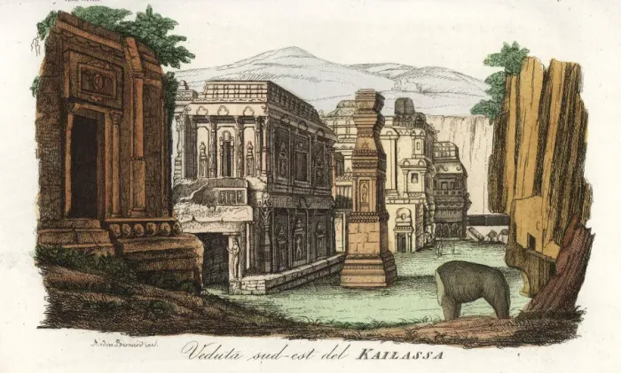 Framed Print : South-east view of the Kailasa temple, Ellora Framed Print : South-east view of the Kailasa temple, Ellora