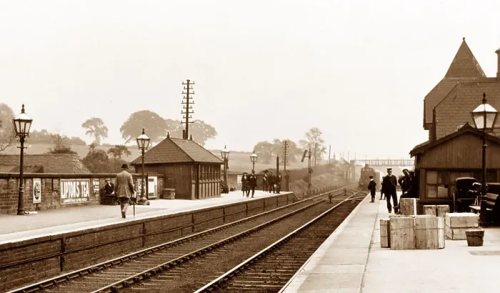 Framed Print : South Elmsall Railway Station early 1900s Framed Print : South Elmsall Railway Station early 1900s