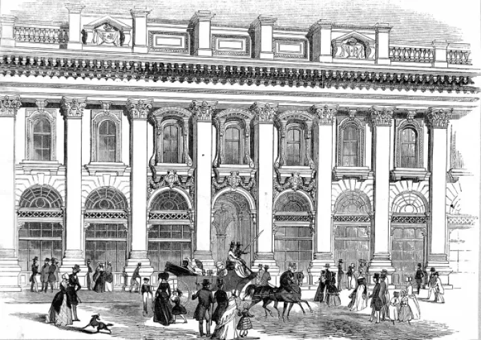 Framed Print : The South Entrance of the Royal Exchange, London, 1844 Framed Print : The South Entrance of the Royal Exchange, London, 1844