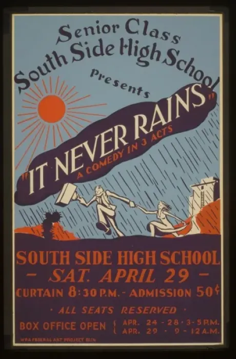 Framed Print : South Side High School senior class presents It never rains Framed Print : South Side High School senior class presents It never rains