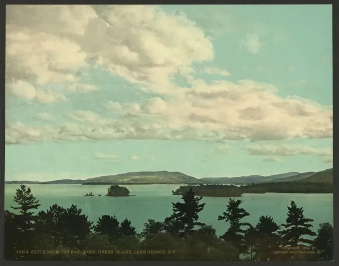 Framed Print : South from the Sagamore, Green Island, Lake George, N. Y Framed Print : South from the Sagamore, Green Island, Lake George, N. Y