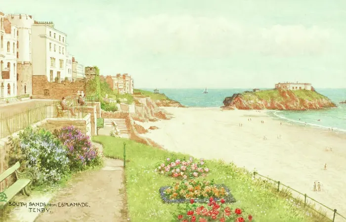 Framed Print : South Sands from Esplanade, Tenby, Pembrokeshire,s Wales Framed Print : South Sands from Esplanade, Tenby, Pembrokeshire,s Wales