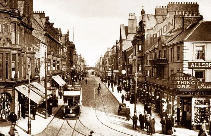 Framed Print : South Shields Market Place Fair early 1900s Framed Print : South Shields Market Place Fair early 1900s