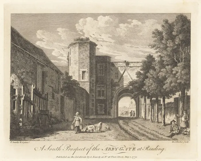 Framed Print : South view of the Abbey Gateway, Reading Abbey Framed Print : South view of the Abbey Gateway, Reading Abbey