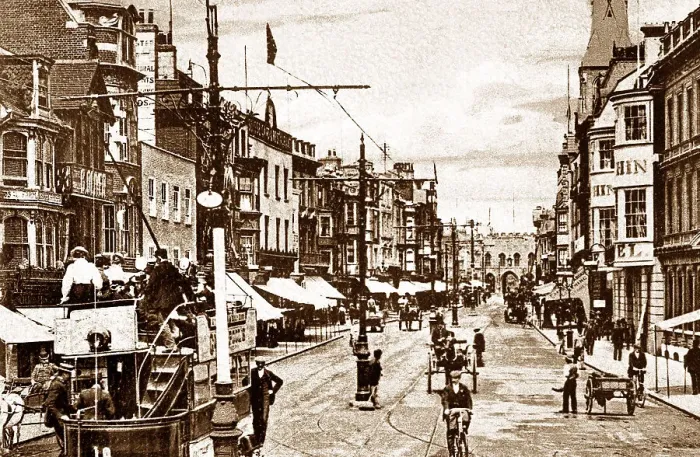 Framed Print : Southampton High Street early 1900s Framed Print : Southampton High Street early 1900s