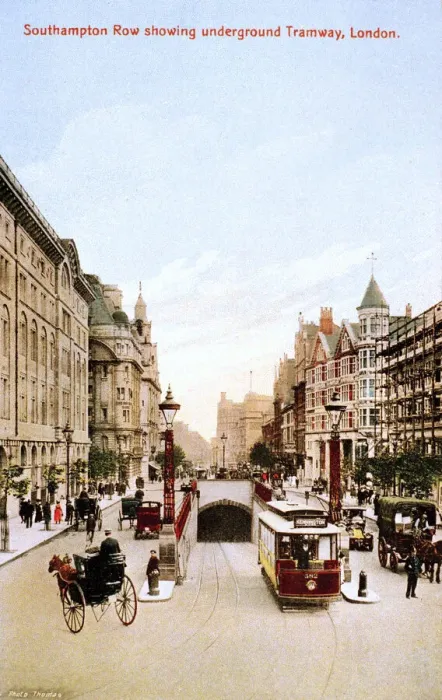 Framed Print : Southampton Row with underground tramway, London Framed Print : Southampton Row with underground tramway, London