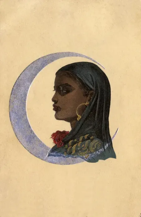 Framed Print : Southern Egyptian Girl - Sudan - with silver crescent moon Framed Print : Southern Egyptian Girl - Sudan - with silver crescent moon