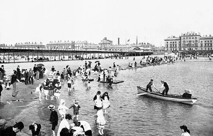 Framed Print : Southport Pier and South Lake early 1900s Framed Print : Southport Pier and South Lake early 1900s