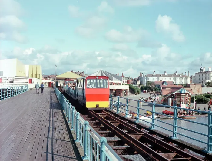 Framed Print : Southport - The pier train Framed Print : Southport - The pier train
