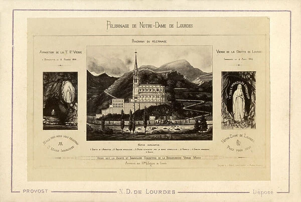 Souvenir card - Pilgrimage to Notre-Dame de Lourdes