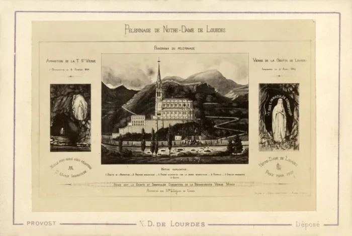 Framed Print : Souvenir card - Pilgrimage to Notre-Dame de Lourdes Framed Print : Souvenir card - Pilgrimage to Notre-Dame de Lourdes