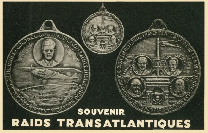 Framed Print : Souvenir Medal to the pioneers of Transatlantic Flight Framed Print : Souvenir Medal to the pioneers of Transatlantic Flight