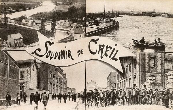 Souvenir postcard from Creil, France