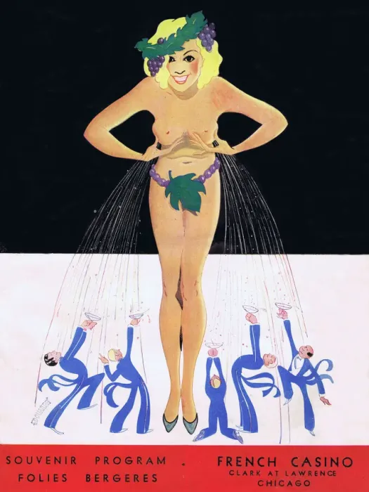 Framed Print : Souvenir programme cover of Revue Folies Bergere at the French Casin, Chicago, 1934 Framed Print : Souvenir programme cover of Revue Folies Bergere at the French Casin, Chicago, 1934