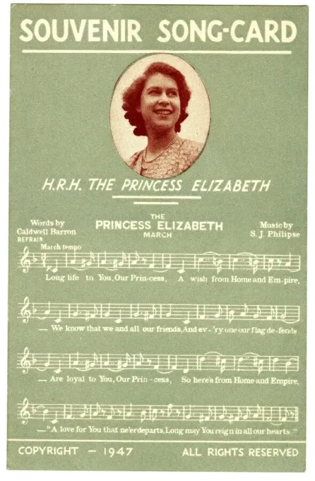 Framed Print : Souvenir Song Card, Princess Elizabeth (Queen Elizabeth II) Framed Print : Souvenir Song Card, Princess Elizabeth (Queen Elizabeth II)