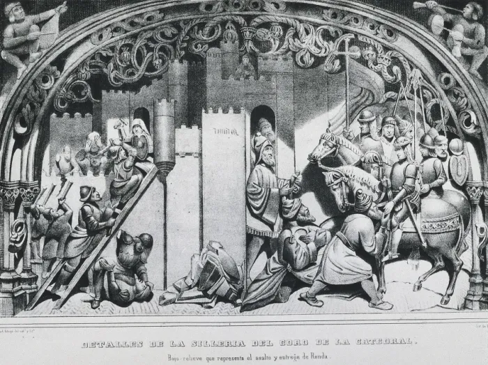 Framed Print : Spain (1485). Reconquest. Assault and delivering Framed Print : Spain (1485). Reconquest. Assault and delivering