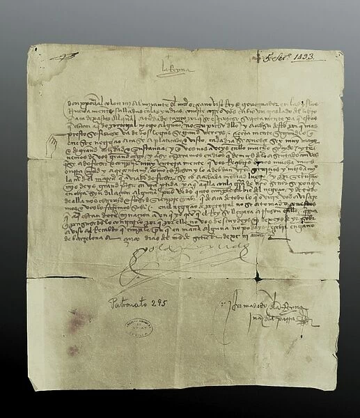 Spain (1493). Letter of the queen Isabel I to