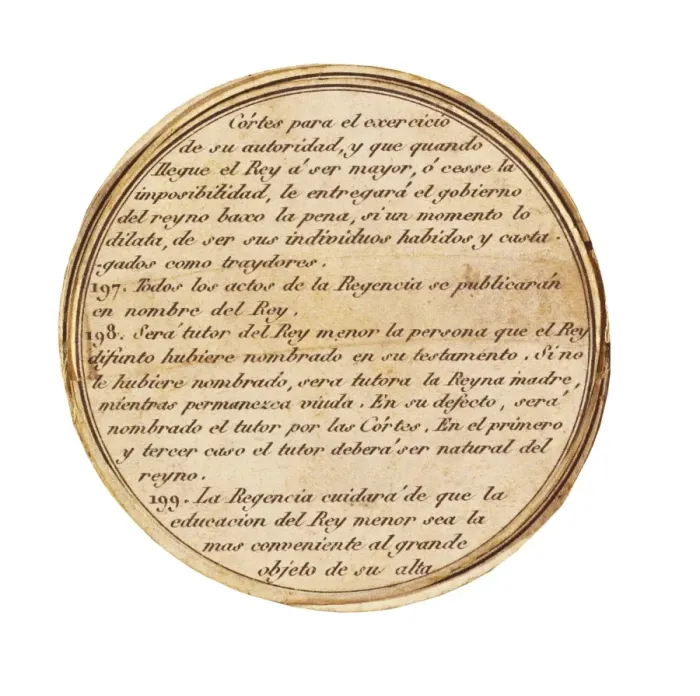 Framed Print : Spain (1810-1814). Box decorated with articles Framed Print : Spain (1810-1814). Box decorated with articles