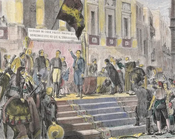 Framed Print : Spain (1810-1814). Cadiz Cortes. Defence of Framed Print : Spain (1810-1814). Cadiz Cortes. Defence of