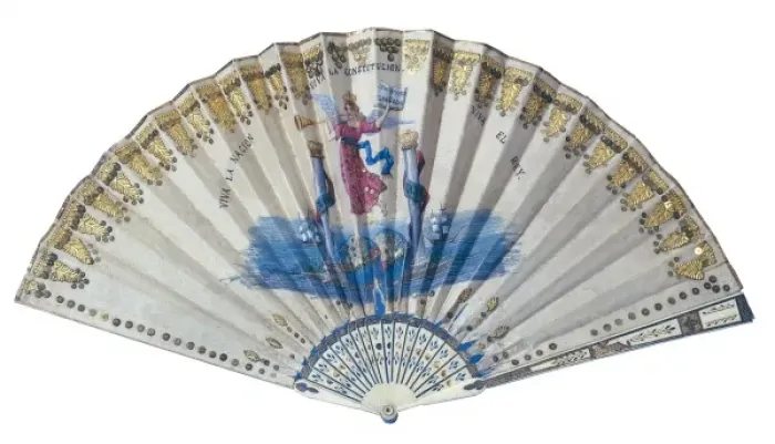 Framed Print : Spain (1810-1814). Cᤩz Cortes. Fan decorated Framed Print : Spain (1810-1814). Cᤩz Cortes. Fan decorated