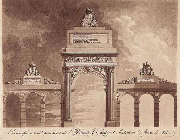 Spain (1814). Triumphal arch built for the entrance