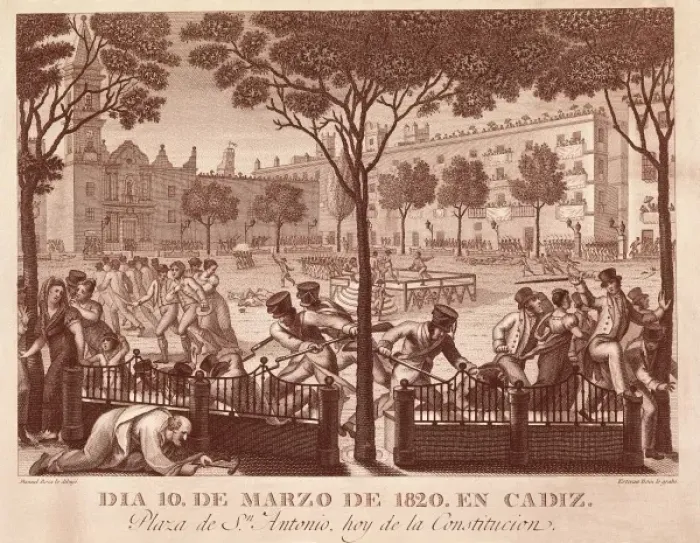 Framed Print : Spain (1820-1823). Liberal Triennium. 10th March