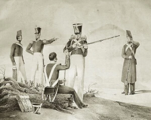 Spain (1830). Provincial Militia. Litography