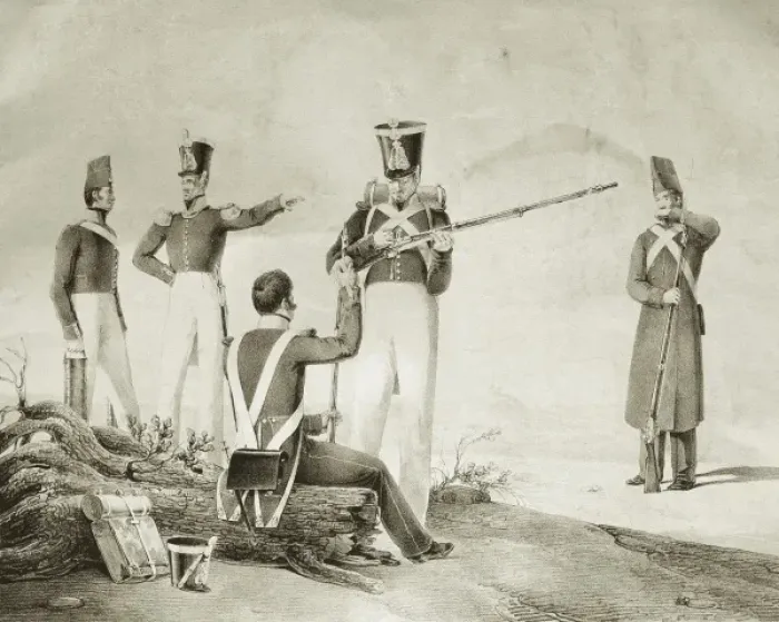 Framed Print : Spain (1830). Provincial Militia. Litography Framed Print : Spain (1830). Provincial Militia. Litography