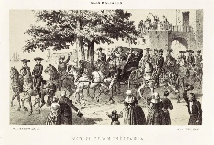 Framed Print : Spain (1860). Walk of Isabel II and Francisco Framed Print : Spain (1860). Walk of Isabel II and Francisco