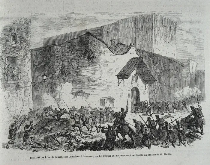 Framed Print : Spain (1869). Glorious Revolution. Barcelona