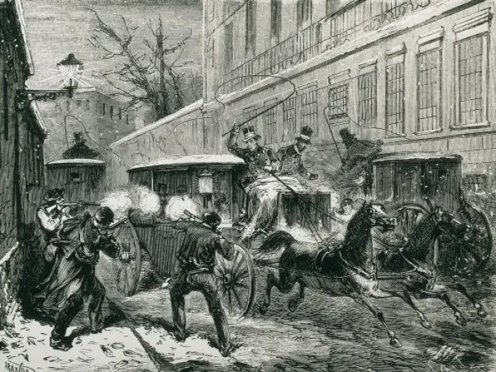 Framed Print : Spain (1870). Assassination of general Prim (Madrid Framed Print : Spain (1870). Assassination of general Prim (Madrid