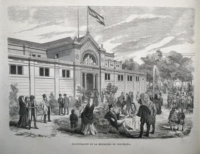 Framed Print : Spain (1870). Opening of the Barcelona Exhibition Framed Print : Spain (1870). Opening of the Barcelona Exhibition