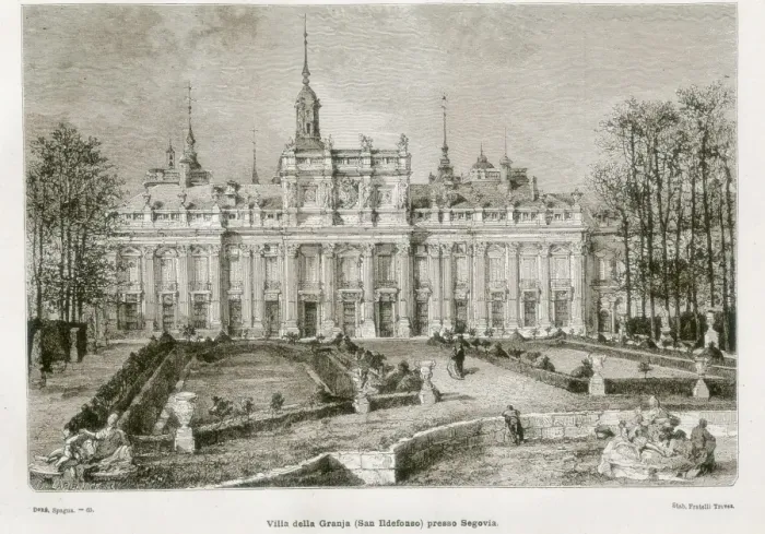 Framed Print : Spain (1874). Royal Palace of la Granja de San Framed Print : Spain (1874). Royal Palace of la Granja de San