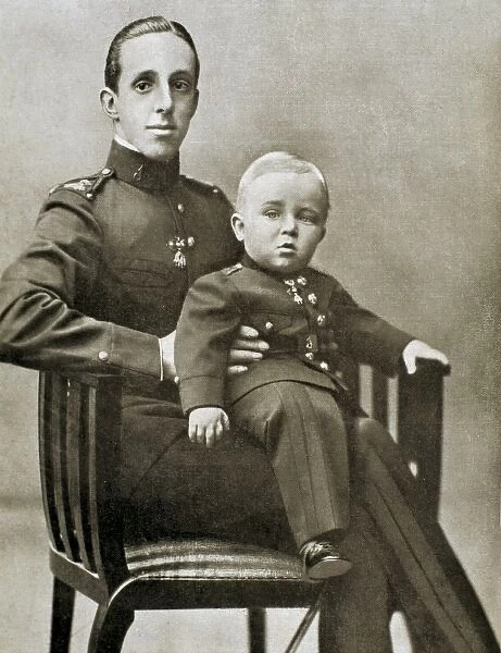 Spain (1908). King Alfonso XIII and the Prince