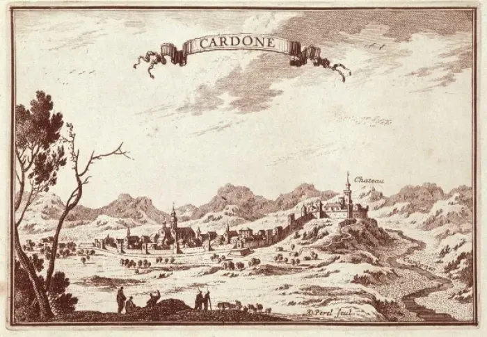 Framed Print : Spain (19th c. ). Cardona. The village Framed Print : Spain (19th c. ). Cardona. The village