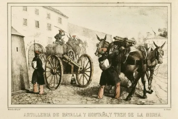 Framed Print : Spain (19th c. ). Carlist Wars. Artillery of battle Framed Print : Spain (19th c. ). Carlist Wars. Artillery of battle