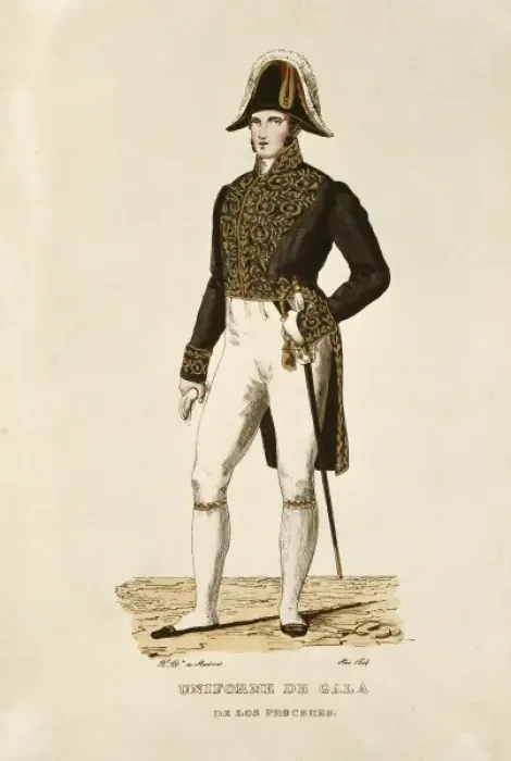 Framed Print : Spain (19th c. ). Full dress of pres. Litography Framed Print : Spain (19th c. ). Full dress of pres. Litography