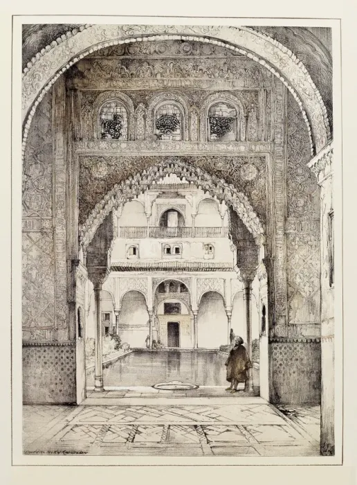 Framed Print : Spain (19th c. ). Granada. The Alhambra. Patio Framed Print : Spain (19th c. ). Granada. The Alhambra. Patio