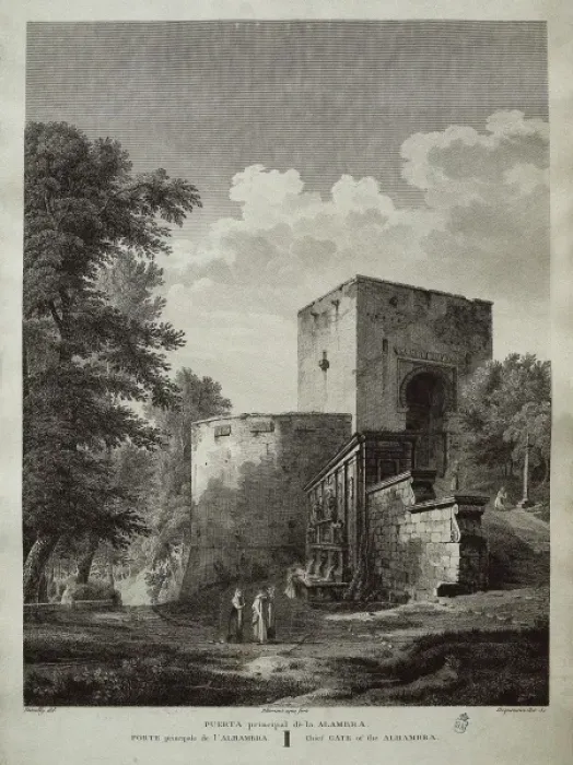 Framed Print : Spain (19th c. ). Granada. Main gate of the Alhambra Framed Print : Spain (19th c. ). Granada. Main gate of the Alhambra