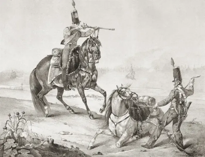 Framed Print : Spain (19th c. ). Light Cavalry. Litography. SPAIN Framed Print : Spain (19th c. ). Light Cavalry. Litography. SPAIN