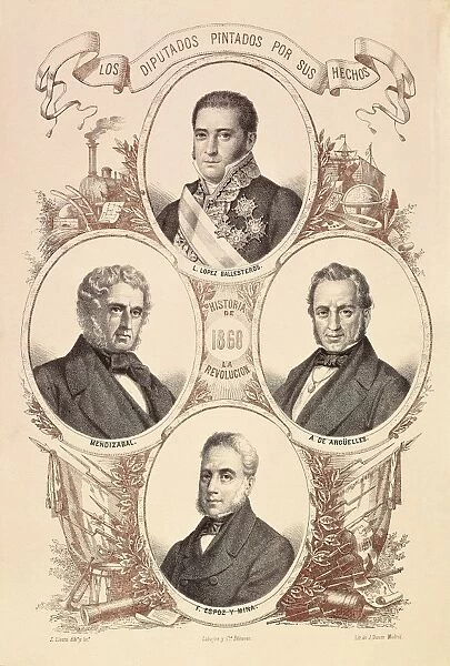 Spain (19thc. ). Portrait of some politicians