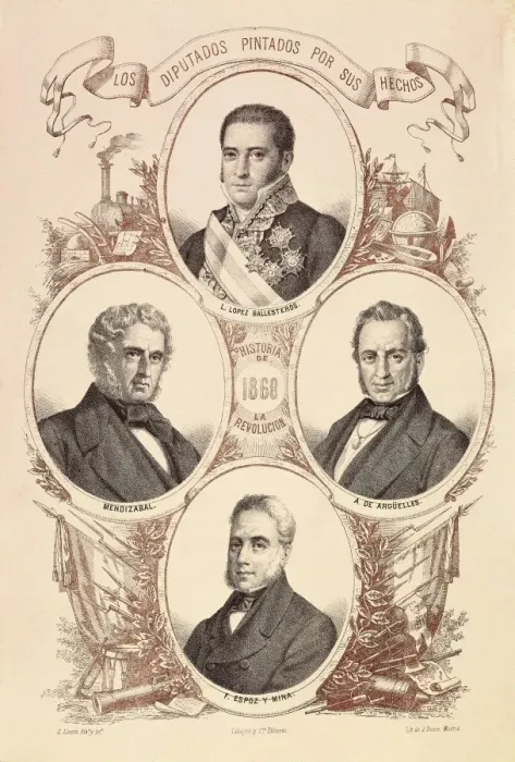 Framed Print : Spain (19thc. ). Portrait of some politicians Framed Print : Spain (19thc. ). Portrait of some politicians