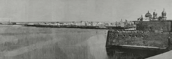 Framed Print : Spain, Andalusia, Cadiz. General view from the Earth Gate Framed Print : Spain, Andalusia, Cadiz. General view from the Earth Gate